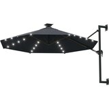  Zidni suncobran s LED svjetlom i šipkom 300 cm antracit | shoptok.hr