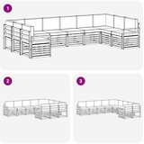  Set vanjskih sofa 10 pcs Bijela i bež 363 x 190 x 73 cm | shoptok.hr