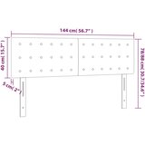  LED uzglavlje tamnosivo 144x5x78/88 cm od tkanine | shoptok.hr