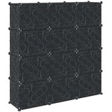 vidaXL Organizator za shranjevanje kock z 12 kockami in vrati Black PP | Shoptok.si