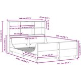 vidaXL Knjižna postelja brez vzmetnice bela 140x200 cm trden les | Shoptok.si