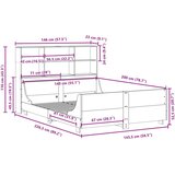 vidaXL Krevet s regalom za knjige bez madraca bijeli 140x200cm od drva | shoptok.hr