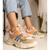 Gemre Orange women's sporty sneakers with glitter Maleda | Shoptok.si