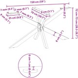  Noge blagovaonskog stola u obliku pauka antracit 150x78x(72-73) cm čelik | shoptok.hr