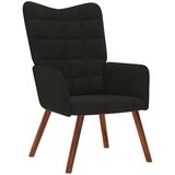 vidaXL Stol za sproščanje črn žamet | Shoptok.si