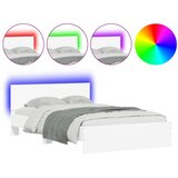  Okvir kreveta s uzglavljem i LED svjetlima bijeli 140 x 190 cm | Eponuda.com