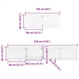 vidaXL Vrata za pse s vratašcima 8 panela sklopiva 640 cm drvo topole | shoptok.hr