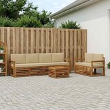  Set vanjskih sofa 7 kom. Prirodna i bež Čvrsto drvo akacije | shoptok.hr