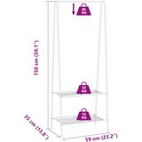  Stalak za odjeću 59 x 35 x 150 cm bijeli | Eponuda.ba