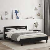  Okvir za krevet s uzglavljem i LED crni 140 x 200 cm | shoptok.hr