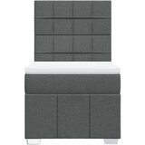 vidaXL Box spring postelja z vzmetnico temno siva 80x200 cm blago | Shoptok.si