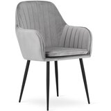 Brandless LUGO stol - srebrno siv žamet / črne noge x 2, (22030887) | Shoptok.si