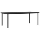  7-dijelni vrtni blagovaonski set s jastucima crni Crna Dužina stola 200 cm | shoptok.hr