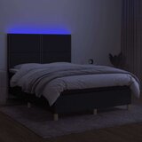  Krevet box spring s madracem LED crni 140x200 cm od tkanine | shoptok.hr