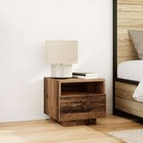  Noćni ormarići s LED svjetlima 2 kom Stari drvo 40x39x37 cm | shoptok.hr