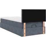  Otomanski okvir kreveta s madraca tamnosivi 90x200cm baršunasti | shoptok.hr