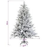  Umjetno božićno drvce s nogom 150 cm PVC i metal - Zelena i bijela 150 cm bez LED svjetala | shoptok.hr