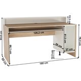 Kondela računalniška miza/igralniška miza, hrast sonoma/bela, tezro new | Shoptok.si