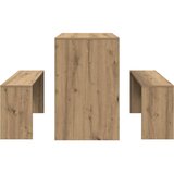  3-dijelni blagovaonski set stola i klupa konstruirano drvo | shoptok.hr