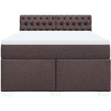 vidaXL Box spring postelja z vzmetnico temno rjava 160x200 cm blago | Shoptok.si
