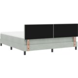 Box Spring Krevet s Madracem i LED Osvjetljenjem Sivo 180x200 cm Baršun | shoptok.hr