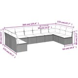  10-dijelni set vrtnih sofa s jastucima crni od poliratana | shoptok.hr