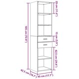 vidaXL Visoka omara siva sonoma 45x42,5x185 cm inženirski les | Shoptok.si