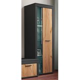 MID.YOU VITRINA, medeni hrast, antracit | Shoptok.si