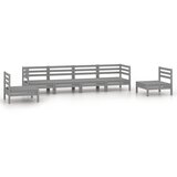 Maison Chic Seti vrtnega pohištva - Vrtna garnitura - Vrtni pohištvo set 6-delna siva trdna borovina, (21815154) | Shoptok.si