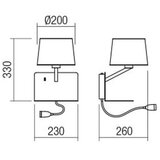  Redo 01-1807 - LED zidno svetlo TOMO 1xE27/42W/230V+LED/3W | Eponuda.com