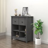  Komoda sivi 70 x 35 x 80 cm od masivne borovine | shoptok.hr