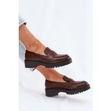EVENTO Classic Women's Moccasins Made Of Eco Leather Brown Enticca | shoptok.hr