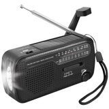 Logilink SP0061 radio za hitne slučajeve FM, AM, UKW (1014) radio za hitne slučajeve, USB funkcija punjenja baterije, ručna obrtaljka, funkcija Powerbank, solarni panel, džepna svjetiljka crna | Eponuda.ba
