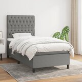 vidaXL Box spring postelja z vzmetnico temno siva 100x200 cm blago Cene