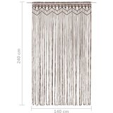  Zavjesa s makrameom smeđe-siva 140 x 240 cm pamučna | Eponuda.ba