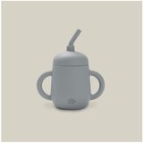 Interbaby Silikonska čaša za malu djecu sa slamkom Petrol Grey | shoptok.hr
