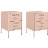  The Living Store Nočna omarica 2 kosa roza 36x39x50,5 cm jeklo - Nočna Omarica, (21496388) | Shoptok.si