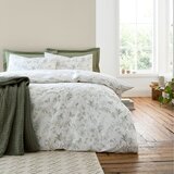 Bianca Zelena/krem pamučna posteljina za bračni krevet 200x200 cm Thea Floral – | shoptok.hr