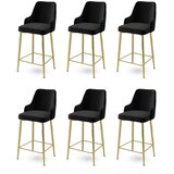 Hanah home Enox - Black, Gold BlackGold Bar Stool Set (6 Pieces) | ePonuda.com
