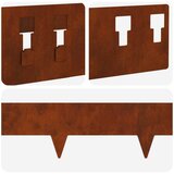  Ograda oko Travnjaka 10 pcs 100 x 12 cm Čelik Rđa | shoptok.hr