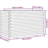  Vrtna sadilica voštano smeđe boje 110 x 60 x 72 cm od borovine | shoptok.hr