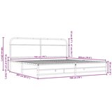  Metalni okvir kreveta bez madraca smeđa boja hrasta 193x203 cm | shoptok.hr