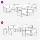  Set vanjskih sofa 8 kom. Prirodna i krem Smeđa 406 x 168,5 x 73 cm | shoptok.hr