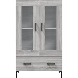  Visoka komoda siva boja hrasta 69,5x31x115 cm konstruirano drvo | shoptok.hr