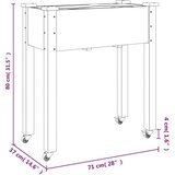  Korito s podlogo in kolesi sivo 71x37x80 cm trden les | Shoptok.si