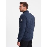Ombre Men's quilted bomber jacket with metal zippers - navy blue | Eponuda.ba