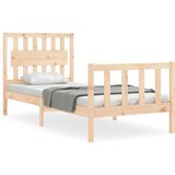 Maison Chic Posteljni okvir - Enojna postelja - Postelja za odrasle z vzglavjem trden les-J16442, (21760852) | Shoptok.si