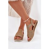 EVENTO Women's Sandals With Braiding Beige-Gold Jelana | Shoptok.si