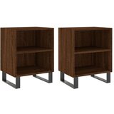 vidaXL Nočna omarica 2 kosa rjav hrast 40x30x50 cm inženirski les | Shoptok.si