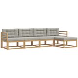 vidaXL Zunanja garnitura za sedenje 4 pcs Bela in svetlo siva, (5000281213) | Shoptok.si